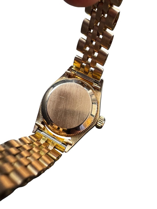 1960\'s Rolex Ladies Datejust 18K Pink Gold Watch 6517 Champagne Dial #24698 main image 10